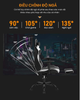 Ghế Gaming  Massage Cao cấp Ngả 170° |GAM02BL| LMT Decor